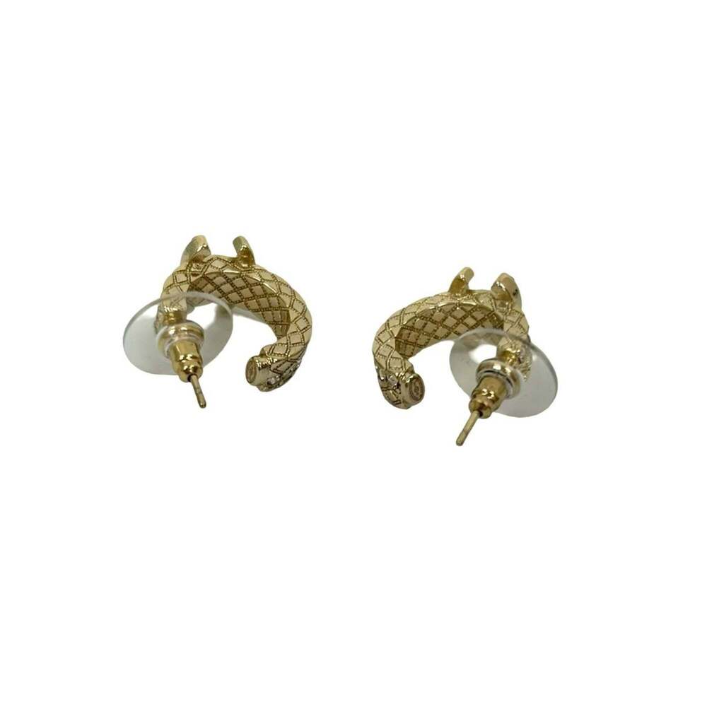 CHANEL Authentic Gold Logo Earrings - Picture 4 of 5